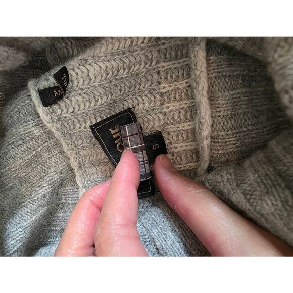 Barbour Grey Wool Poncho S - Picture 8 of 11